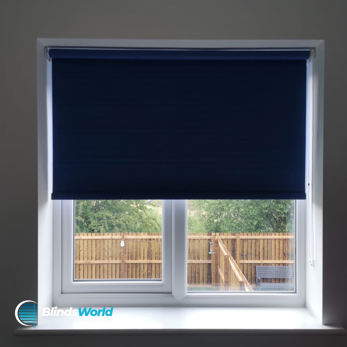 Roller blinds in a customer's lounge